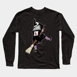 Wobbly Flying Witch Long Sleeve T-Shirt